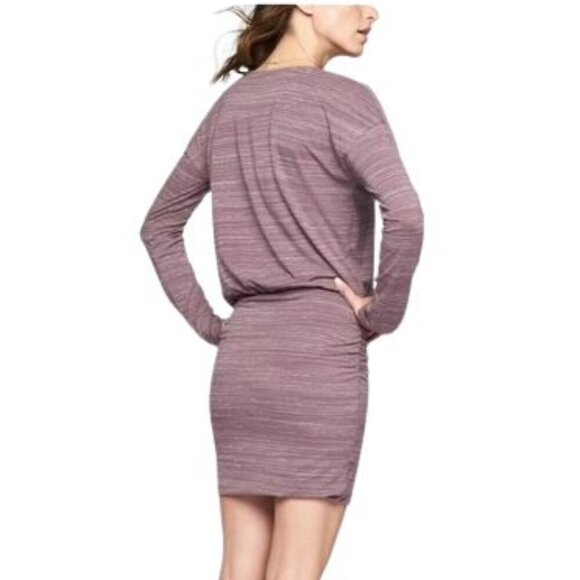 Athleta Beyond Soft Avenues Ruched Athletic Dress in Purple & White – Size XS - Picture 2 of 8